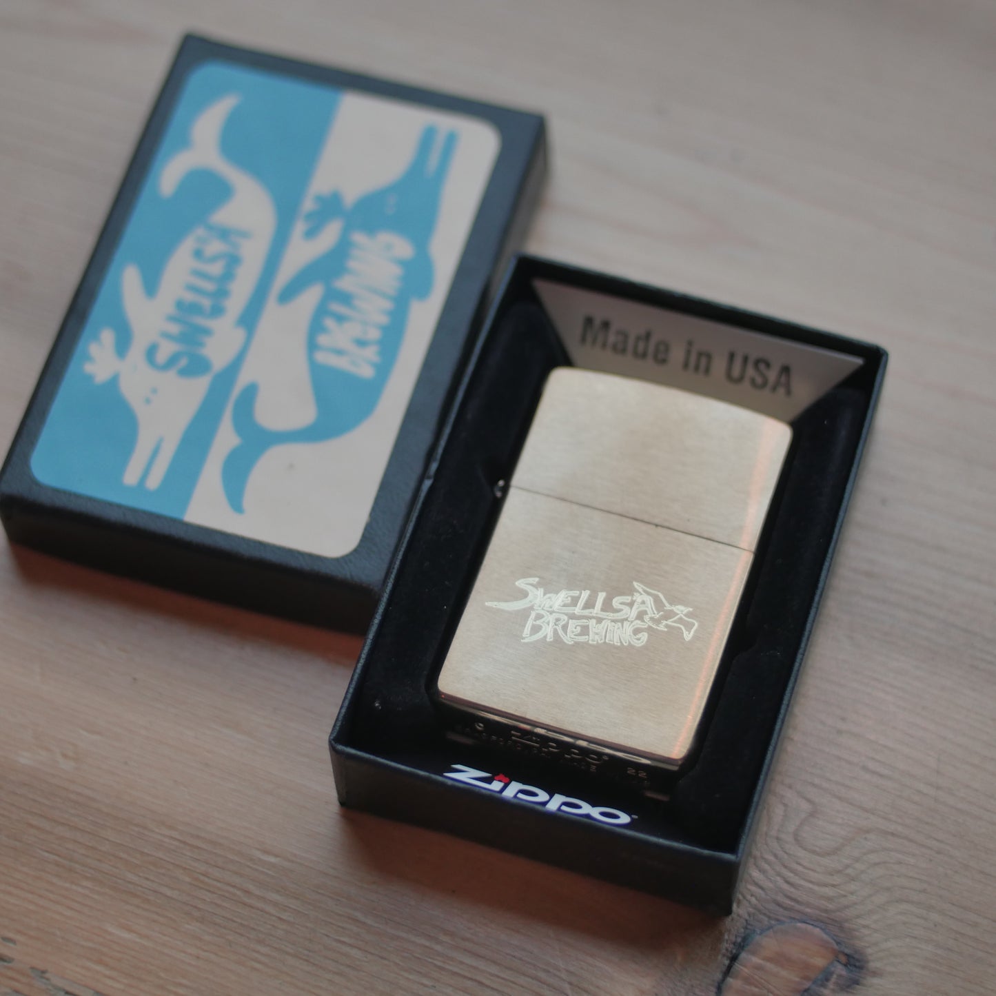 engraved brass lighter