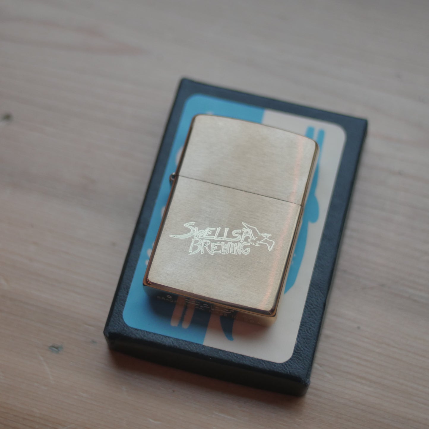 engraved brass lighter